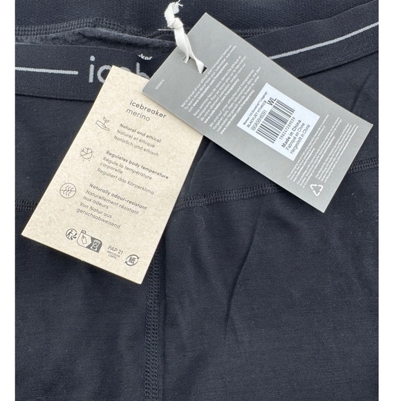 Icebreaker ZoneKnit 125 Thermal Leggings Women Large Black Wool Base Layer NEW - Picture 4 of 8